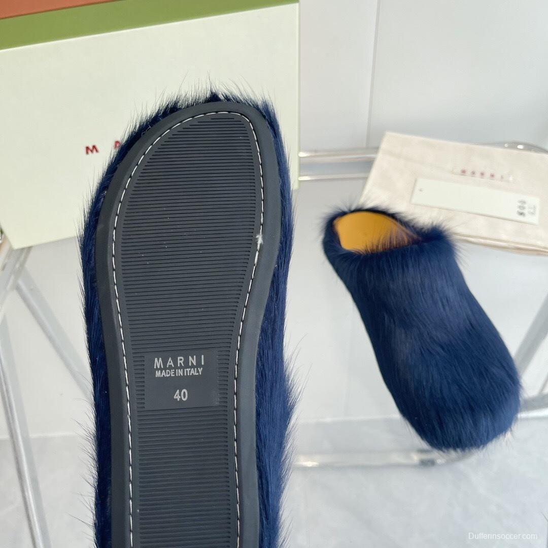 Marni 2025/SS Mule Shoes with Pony Hair - LY00