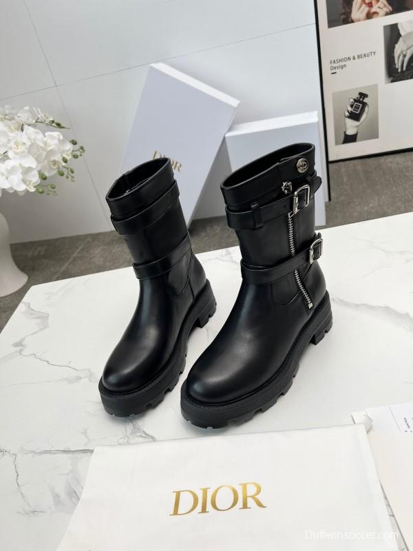 Dior 2025 SS Retro British Style Brogue New Knight Boots - LY00400