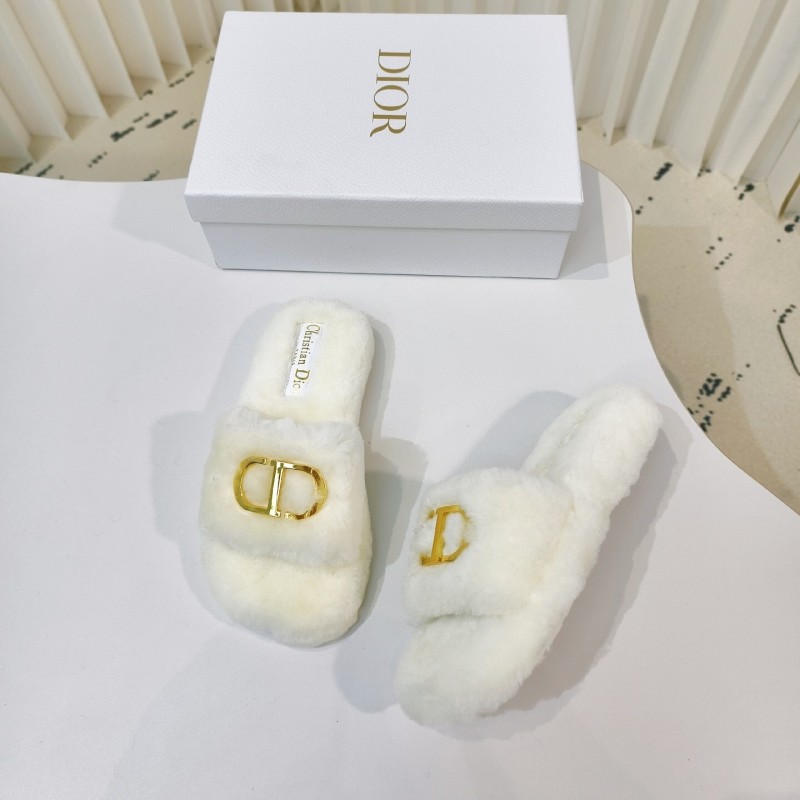 Dior Metal Buckle Wool Slippers Collection - LY00280