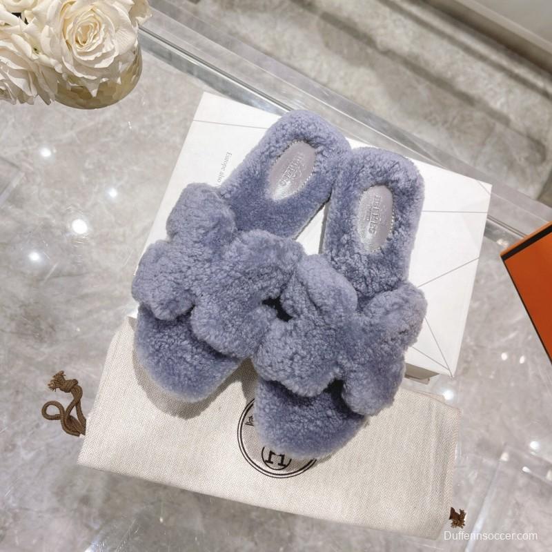 H Teddy Wool H Slippers Flat Sole - LY00240
