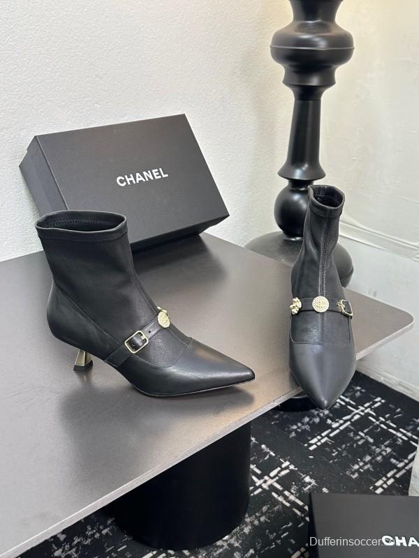 Chanel 2025/SS 24B Autumn Winter New High Heel Bow Sock Boots - LY00380