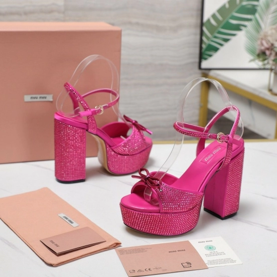 MIUMIU Bling Crystal Sandals with Swarovski Elements - KFY00340
