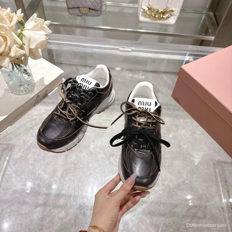 Miu Miu 2025 SS Dad Shoes Retro Style Athletic Sneakers - KFY00300/KFY00320
