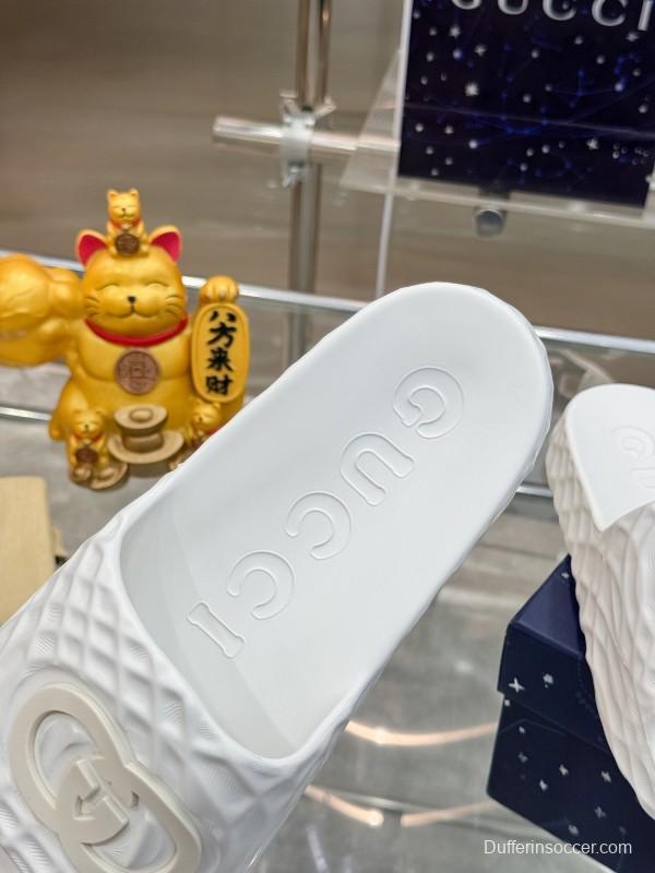 Gucci Lido Interlocking G Textured Rubber Sandals for Men - AS00170