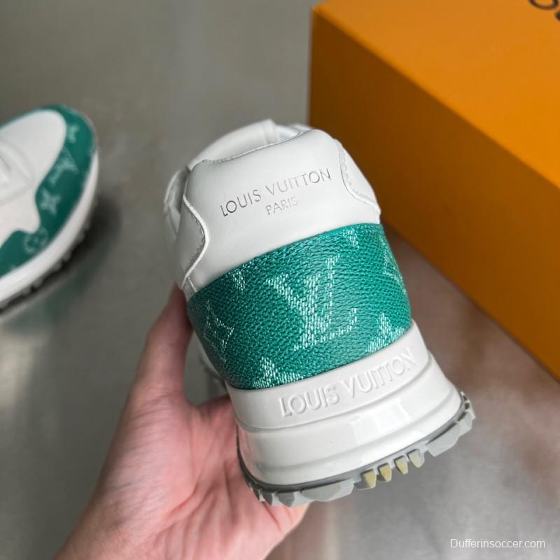 Louis Vuitton Run Away Leather Round Toe Lace-Up Low Top Casual Shoes - YC