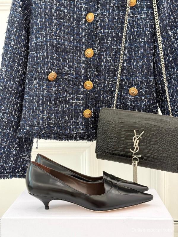 The Row Kitten Heel Pointed Toe High Heels Minimalist Design - KFY00320