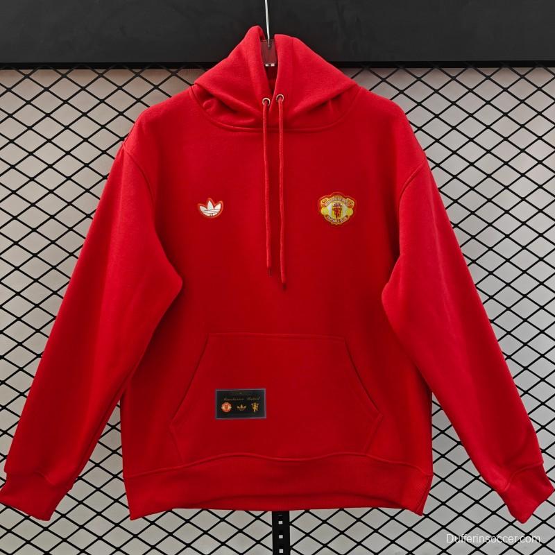 25/26 Manchester United Retro Embroidered Logo Hoodie 9 Colors