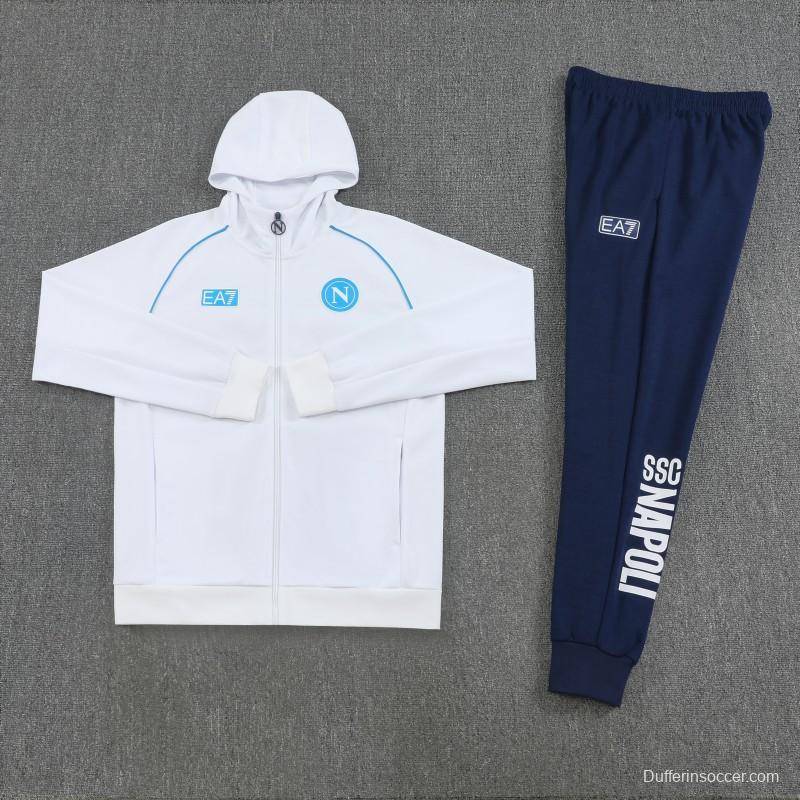 25/26 Napoli  White  Full zipper Jacket Tracksuit+ long pants