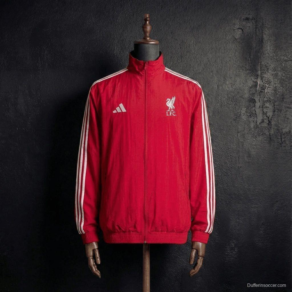 2026 Liverpool Red And White Reversible Full Zipper Jacket