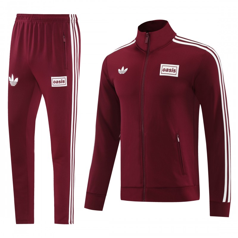 2026 Adidas x OASIS Wine Full Zipper Jacket + Long Pants