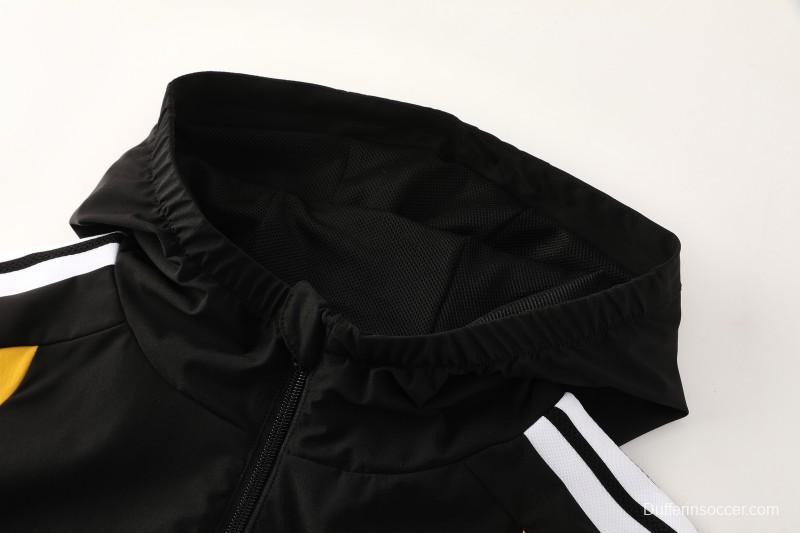 2026 Germany Hoodie Black Full Zipper Windbreaker + Long Pants