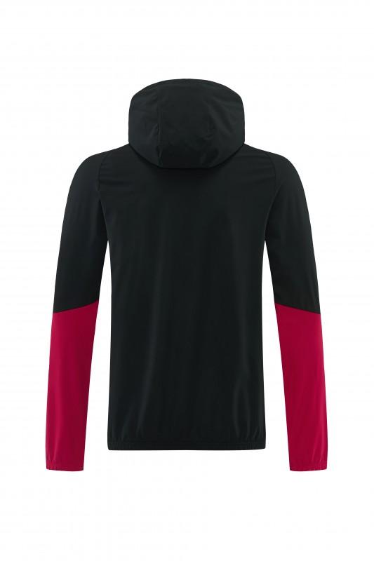 26/27 Belgium  Black Full Zipper Hooded Jacket Tracksuit + Long Pants