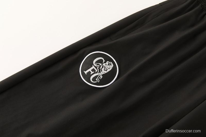 26/27 Chelsea Black Full Zipper Hooded Jacket Tracksuit + Long Pants