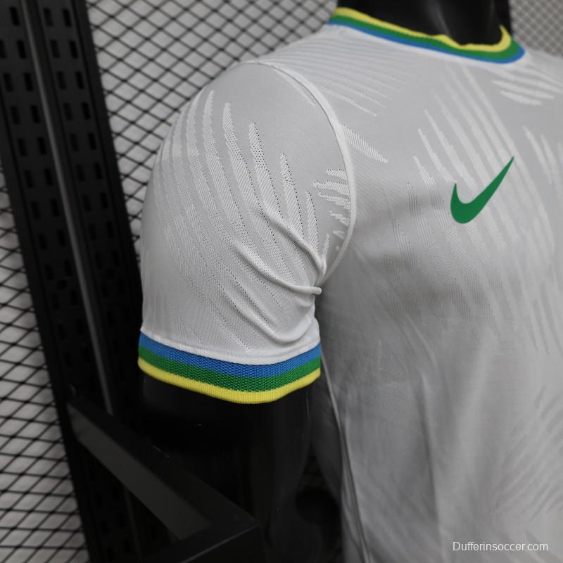 Player Version 2026 Brazil White with Palm Leaf Pattern Special Edition Jersey