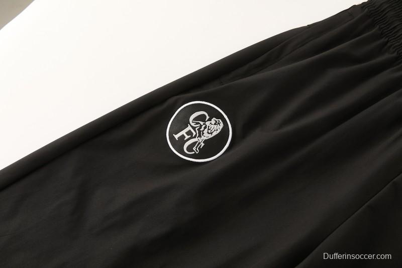 26/27 Chelsea Black Full Zipper Hooded Jacket Tracksuit + Long Pants