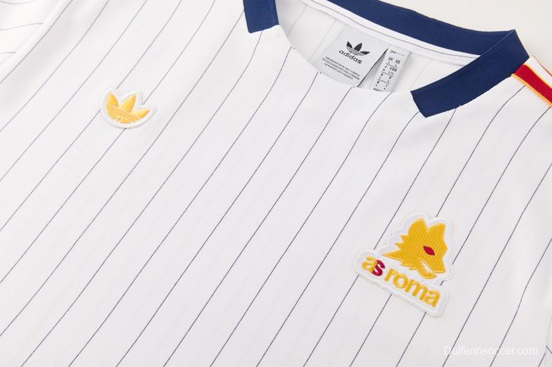26/27 AS Roma White Short Sleeve+Soccer Shorts