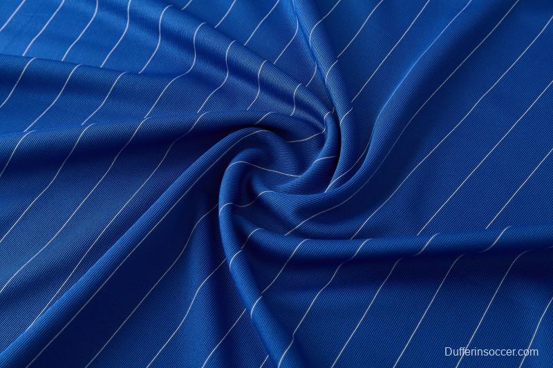 26/27 Chelsea FC  Blue  Stripes Short Sleeve+ White Soccer Shorts