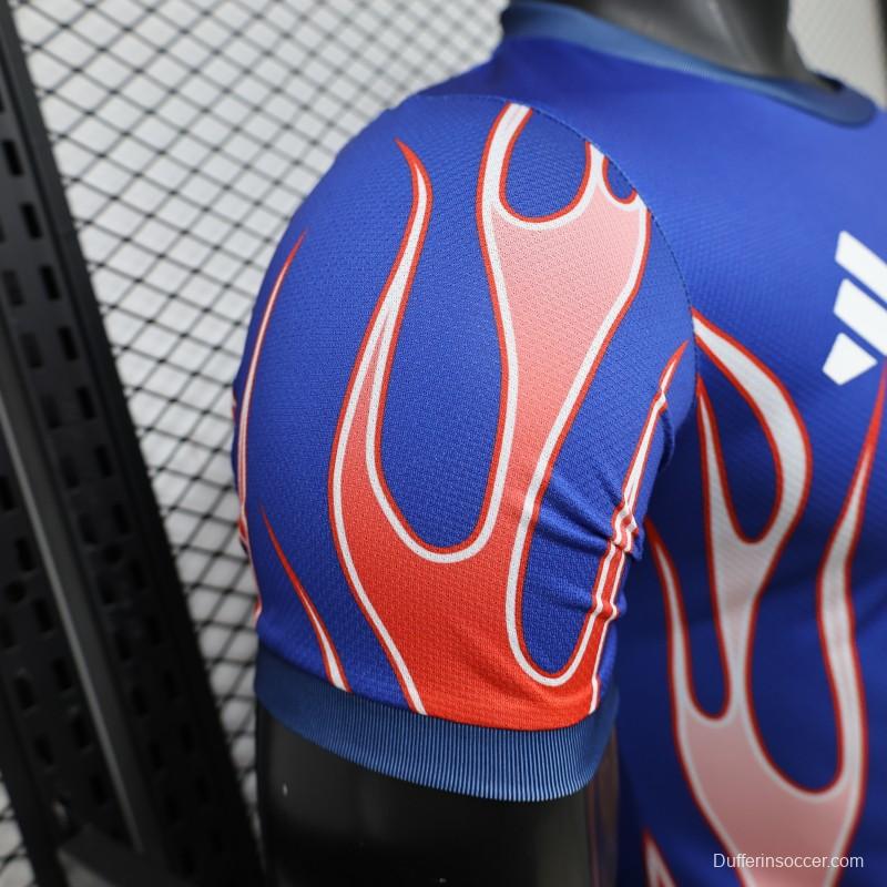 Player Version 2026 Japan Blue with Red Flame Graphic Home Special Edition Jersey