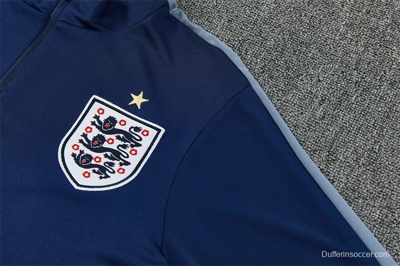 2026 England Navy Blue  Half Zipper Jacket Tracksuit + Long Pants (Nike)