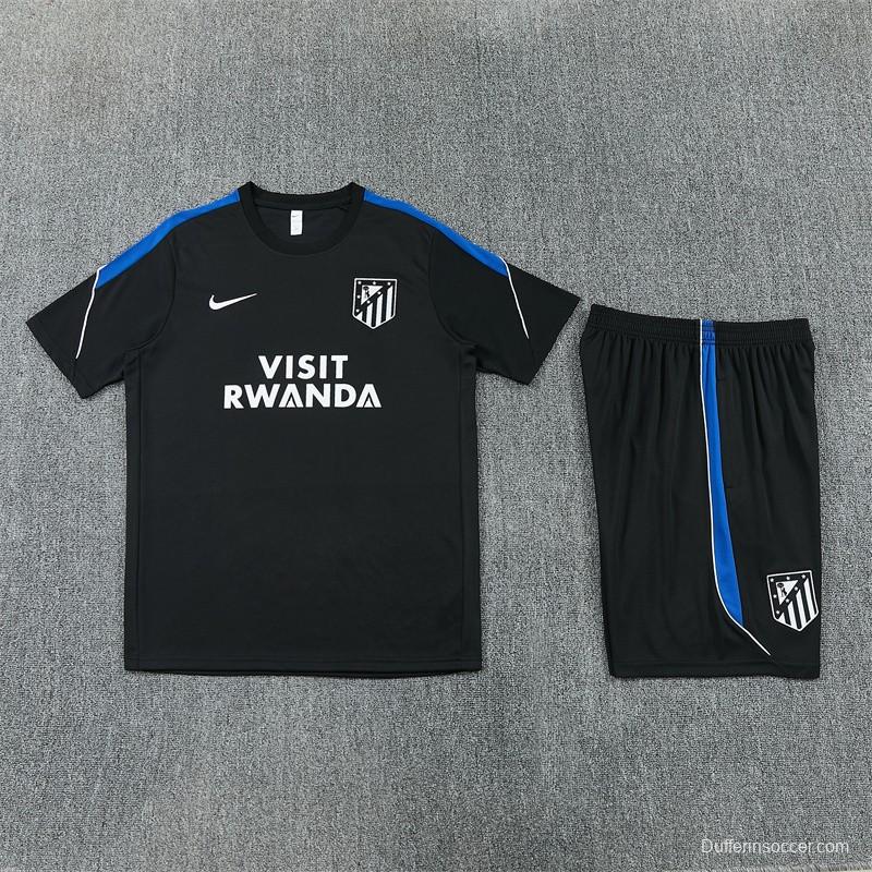 2026 Atletico Madrid Black Short Sleeve+Soccer Shorts