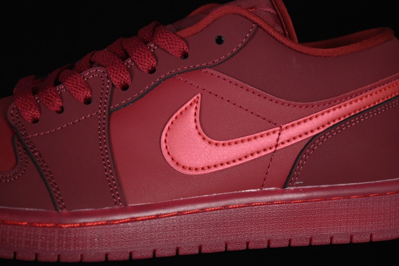 Nike Air Jordan 1 Low Retro Basketball Shoes with Gum Sole in Wine Red - IB7012-600