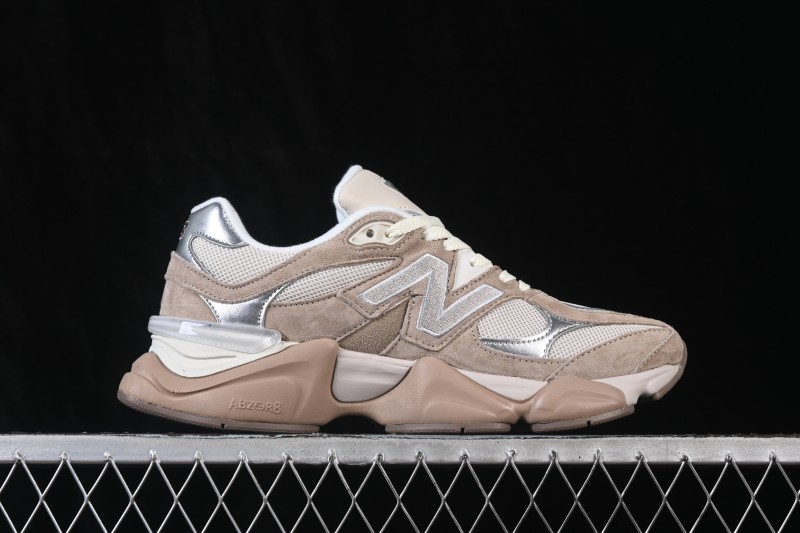 New Balance 9060 Retro Running Shoes with Mesh and Suede Upper - U9060ERM