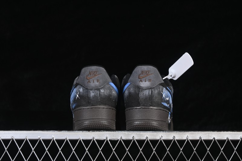 Nike Air Force 1 '07 Low Night Spark Hand-Painted Sneakers with Starry Gradient Design - DO6730-101