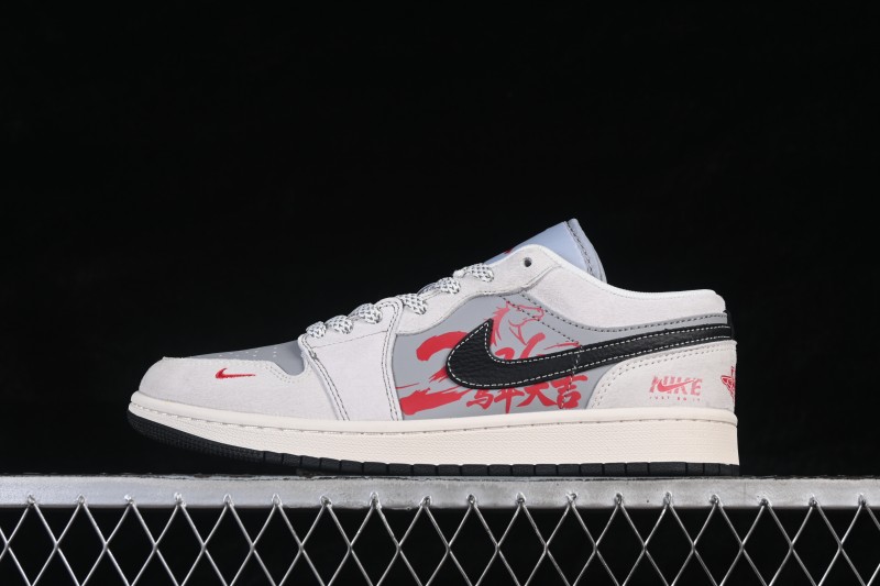 Nike Air Jordan 1 Low Vintage Basketball Shoes with Year of Horse Theme and Premium Custom Finish - JP2026-126