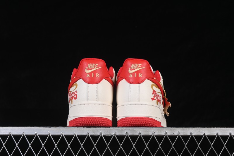 Nike Air Force 1 '07 Low Chinese New Year Limited Edition Basketball Shoes in White Wine Red - QW5288-125