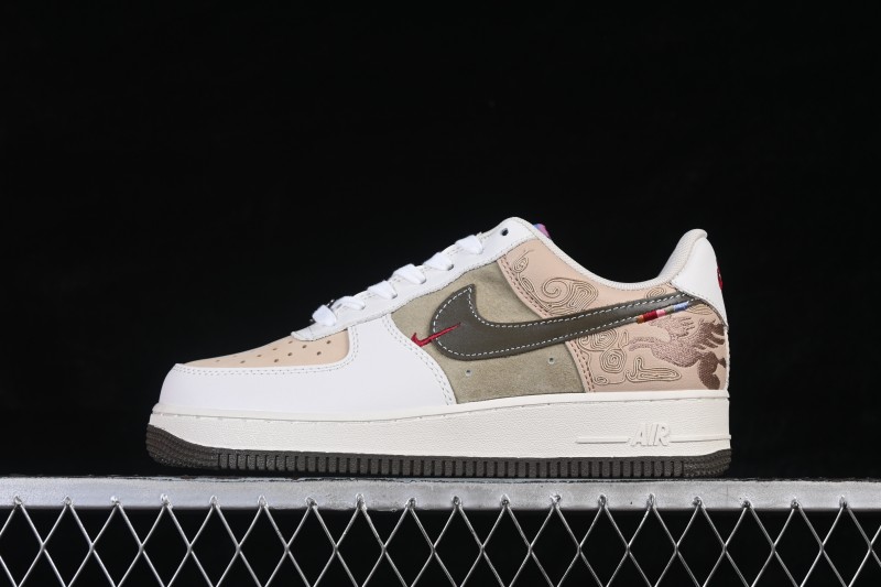Nike Air Force 1 '07 Low Casual Skateboarding Shoes with Classic White and Green Colorway - IQ1119-088
