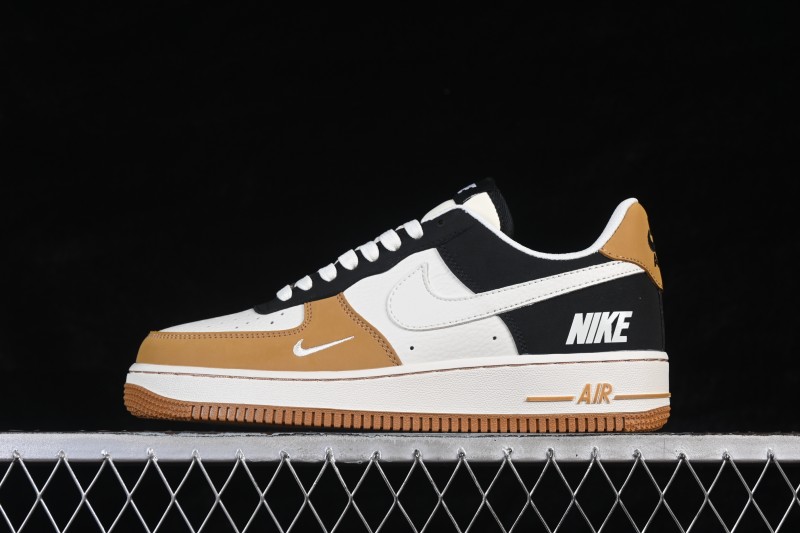 Nike Air Force 1 '07 Low White Wheat Black Panel Casual Sneakers - IH0687-700