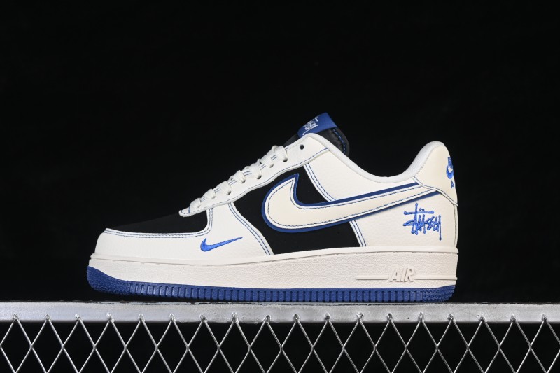 Nike Air Force 1 '07 Low Basketball Shoes with White-Black-Royal Blue Colorway - DN1688-811
