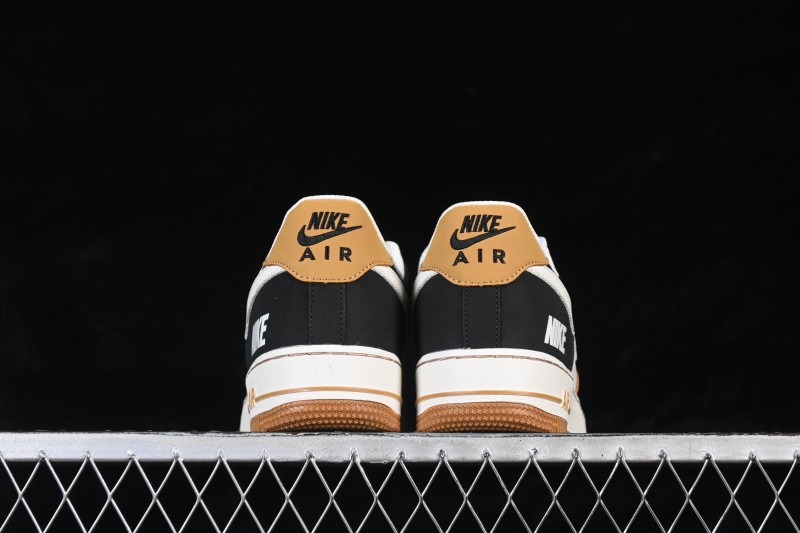 Nike Air Force 1 '07 Low White Wheat Black Panel Casual Sneakers - IH0687-700