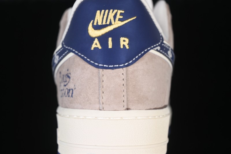 Nike Air Force 1 '07 Low LV Collaboration Grey Blue Pigskin Leather Casual Sneakers - KL1688-004