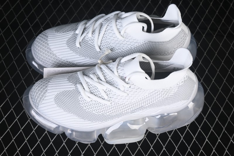 Grounds Moopie Fabric Round Toe Big Bubble Platform Sneakers White Gray - FYD4