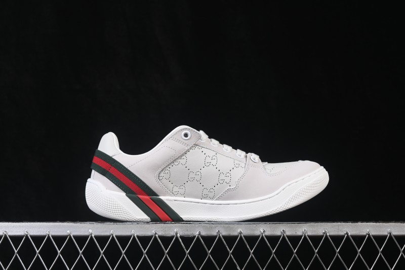 Gucci Primavera Screener Sneakers with Perforated GG Leather and Web Detail - FAGIV9078