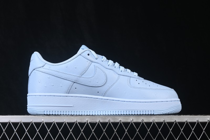 Nike Air Force 1 Low Travis Scott Cactus Jack Ice Blue Ostrich Leather Sneakers - JF7727-400
