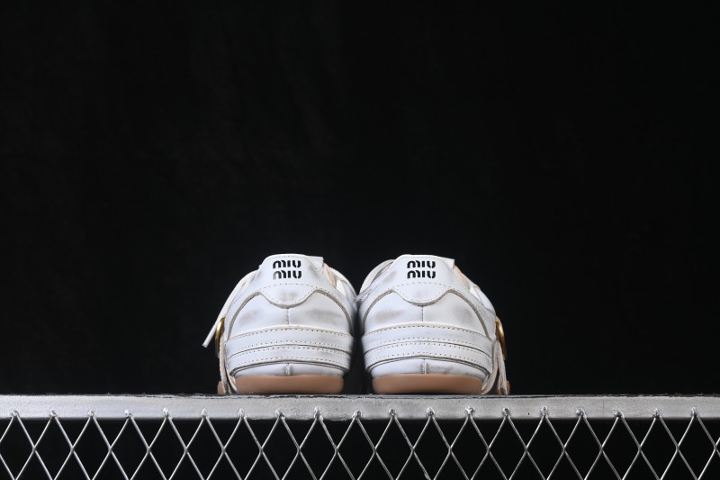 MiuMiu Gymnasium Calf Leather Buckle Lace-Up Vintage Low-Top Sneakers - FW25