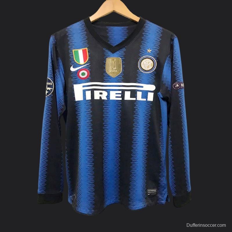 Retro 10/11 Inter Milan Home Long Sleeve Jersey