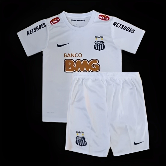 Retro Kids 12/13 Santos Home White Jersey