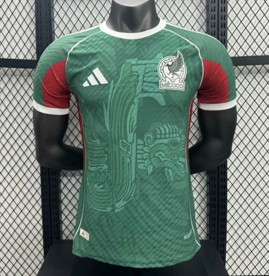 Player Version 2025 Mexico Green Dragon Pattern Pre-Match Jersey