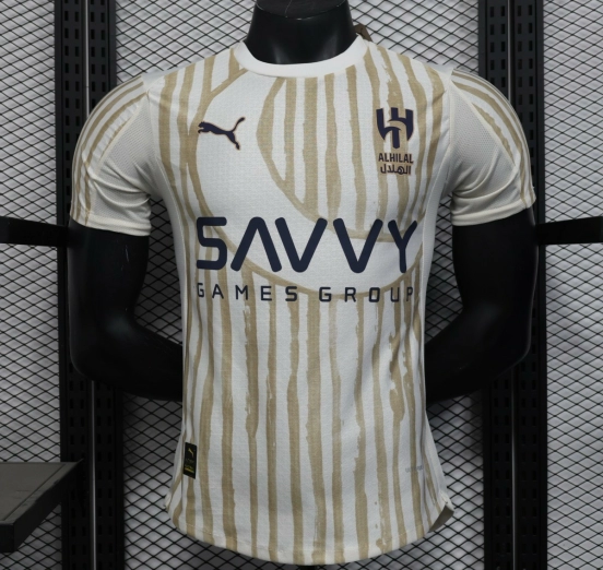 Player Version 25/26 Al Hilal White with Gold Stripes Jersey