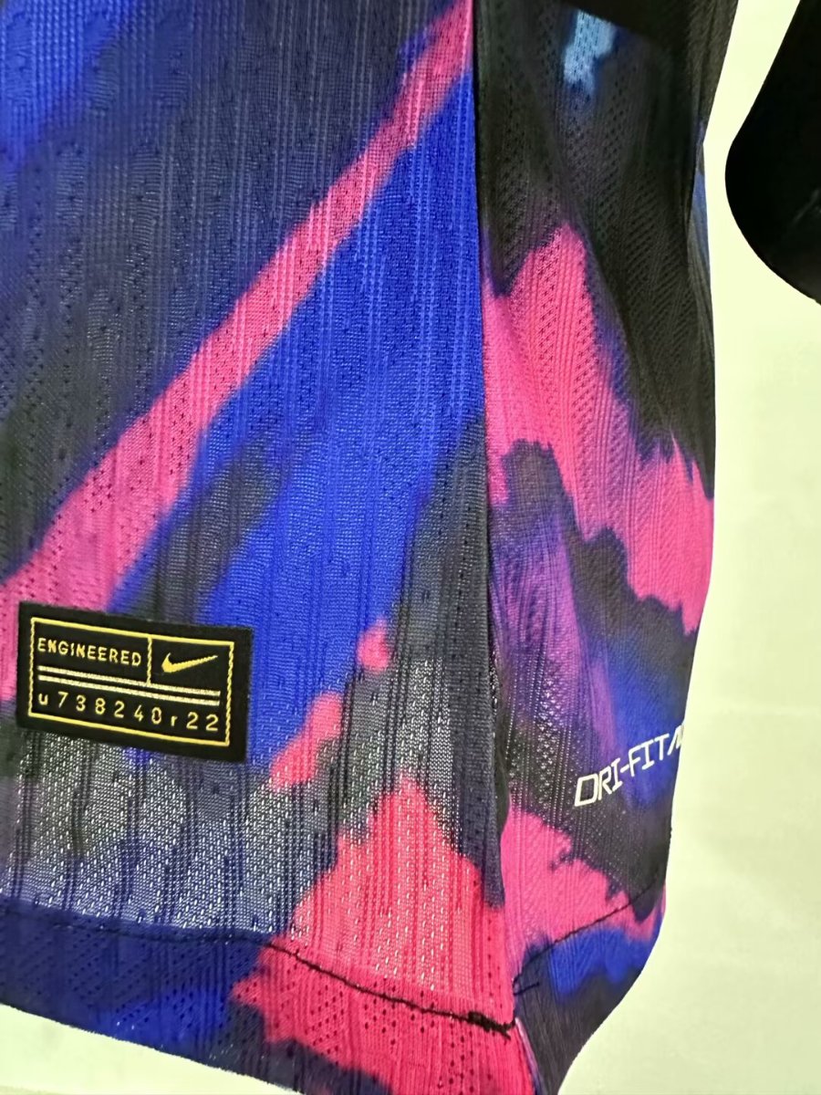 Player Version 25/26 PSG Black with Blue & Pink Abstract Pattern Jersey