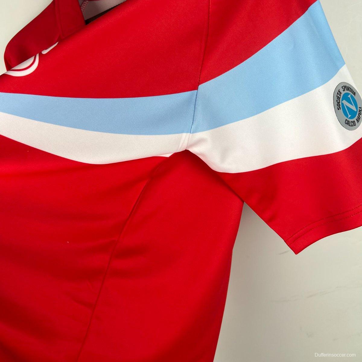 Retro 90/91 Napoli Third Red Jersey