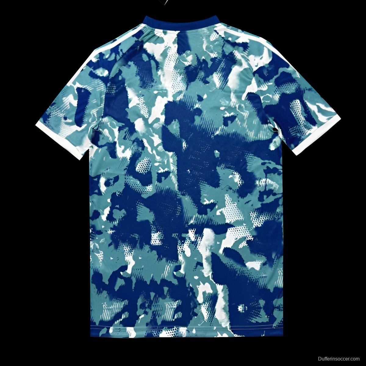 25/26 Real Madrid Blue Camouflage with Teal Pattern Jersey