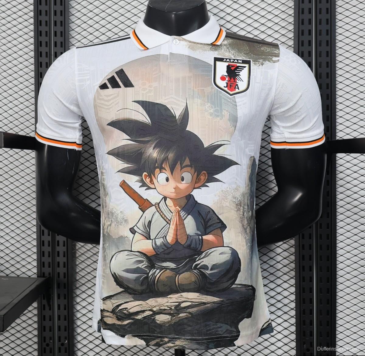 Player Version 2025 Japan White with Dragon Ball Goku Graphic Jersey