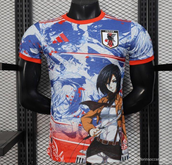 Player Version Japan National Team Special Edition Attack on Titan Mikasa Ackerman Anime Collaboration Jersey