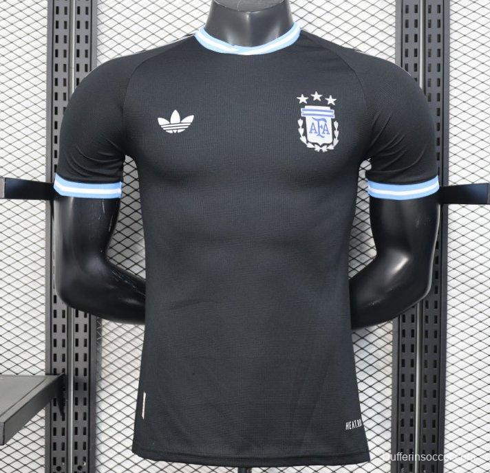 Player Version 2025 Argentina Black with Sky Blue Trim Jersey