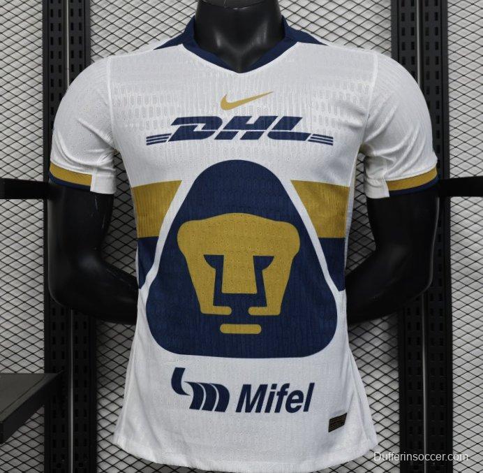 Player Version 25/26 Club America Away White with Navy and Gold Eagle Crest Jersey