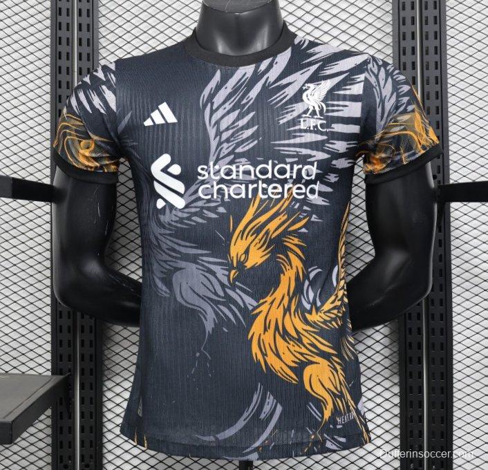 Player Version 25/26 Liverpool Dark Grey with Golden Phoenix Pattern Jersey